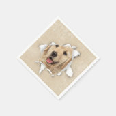 Goldener Retriever in Paper Hole Serviette (Ecke)