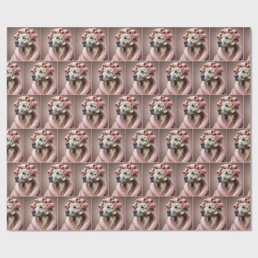 Goldener Retriever in rosafarbenen Haarburtern Geschenkpapier (Flach)