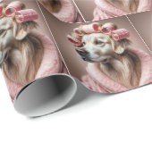 Goldener Retriever in rosafarbenen Haarburtern Geschenkpapier (Rolleneckpunkt)