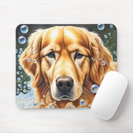 Goldener Retriever in Seifenblasen Mousepad (Mit Mouse)