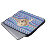 Goldener Retriever in Streifen Laptopschutzhülle (Vorne Knopf)