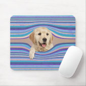 Goldener Retriever in Streifen Mousepad (Mit Mouse)