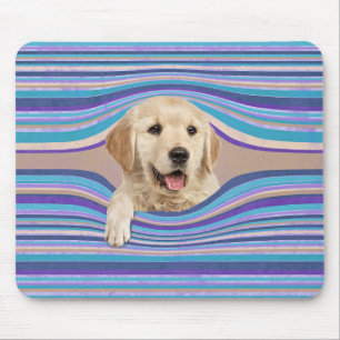 Goldener Retriever in Streifen Mousepad