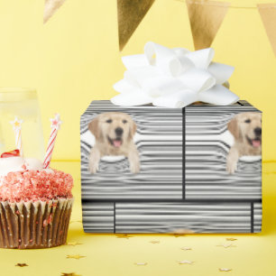 Goldener Retriever in verworrenen Linien Geschenkpapier