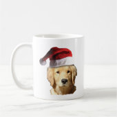 Goldener Retriever in Weihnachtsmannmütze Kaffeetasse (Links)