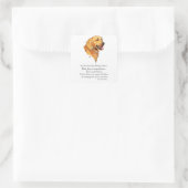 Goldener Retriever Keepake Quadratischer Aufkleber (Tasche)