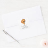 Goldener Retriever Keepake Quadratischer Aufkleber (Umschlag)