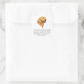 Goldener Retriever Keepake Quadratischer Aufkleber (Tasche)