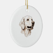 Goldener Retriever Keramik Ornament (Rechts)