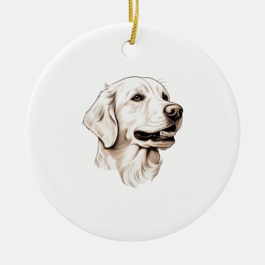 Goldener Retriever Keramik Ornament (Vorne)