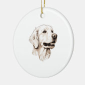 Goldener Retriever Keramik Ornament (Links)