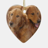 Goldener Retriever-Liebe-Herz-Verzierung Keramikornament (Rechts)