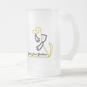 Goldener Retriever-mattierte Tasse, gerade Liebe Mattglas Bierglas