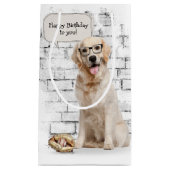 Goldener Retriever mit Baseball und Handschuh Kleine Geschenktüte (Vorderseite)