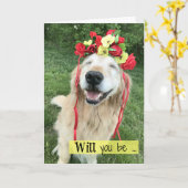 Goldener Retriever mit Blume Crossmaid Karte (Gelbe Blume)