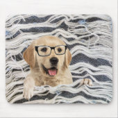 Goldener Retriever mit Brille Mousepad (Vorne)