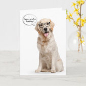 Goldener Retriever mit Brillen Geburtstag Karte (Gelbe Blume)