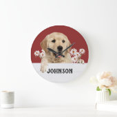 Goldener Retriever mit Dämmerung Große Wanduhr (Zuhause)
