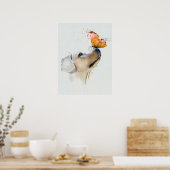 Goldener Retriever mit einem Schmetterling auf der Poster (Küche)