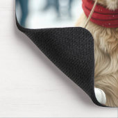 Goldener Retriever mit Eis-Skaten Mousepad (Ecke)