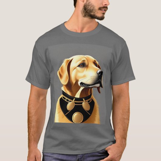 Goldener Retriever mit elegantem Collar T-Shirt (Vorderseite)