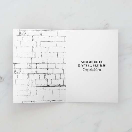 Goldener Retriever mit Graduierungshülse Karte (Innenseite)