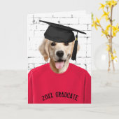 Goldener Retriever mit Graduierungshülse Karte (Gelbe Blume)