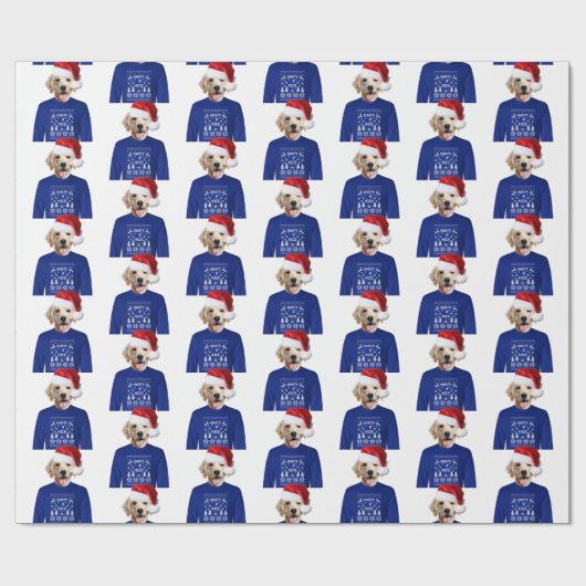 Goldener Retriever mit grobkörnigem Schleifpapier Geschenkpapier (Flach)