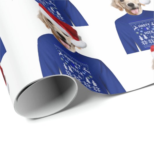 Goldener Retriever mit grobkörnigem Schleifpapier Geschenkpapier (Rolleneckpunkt)