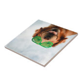 Goldener Retriever mit grüner Sonnenbrille Fliese (Seite)