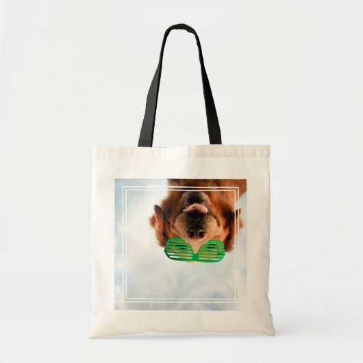 Goldener Retriever mit grüner Sonnenbrille Tragetasche (Vorne)