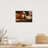 Goldener Retriever mit Katzenposter Poster (Küche)