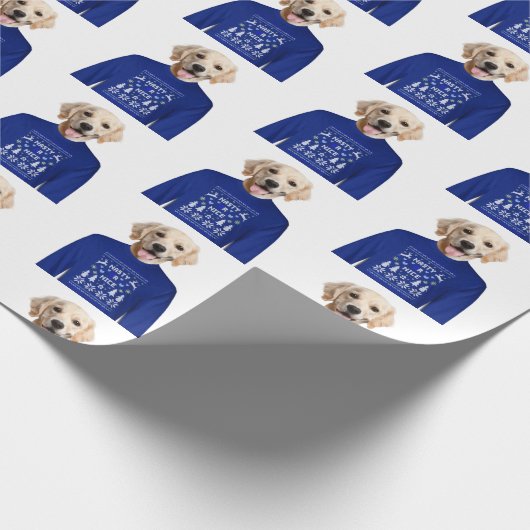 Goldener Retriever mit kühlem Pulli Geschenkpapier (Ecke)