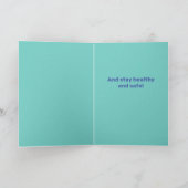 Goldener Retriever mit lächelnder Maske - Lächeln! Karte (Innenseite)