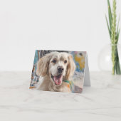 Goldener Retriever mit malerischen Gestalten (Vorderseite)