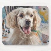 Goldener Retriever mit malerischen Gestalten Mousepad (Vorne)