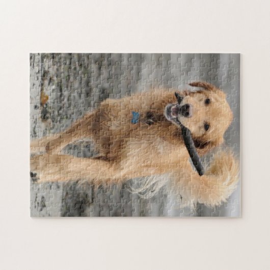 Goldener Retriever mit Mundkiefer Puzzle (Horizontal)