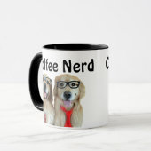 Goldener Retriever mit Nerd-Gläsern Tasse (Vorderseite Links)
