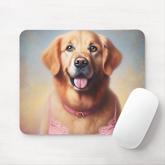 Goldener Retriever mit rosa BH Mousepad (Mit Mouse)