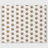 Goldener Retriever mit rote Rose Geschenkpapier (Flach)