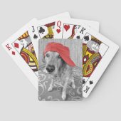 Goldener Retriever mit roter Verschlusskappe Spielkarten (Rückseite)