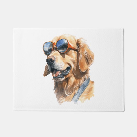Goldener Retriever mit Sonnenbrille 2 Fußmatte (Vorderseite)