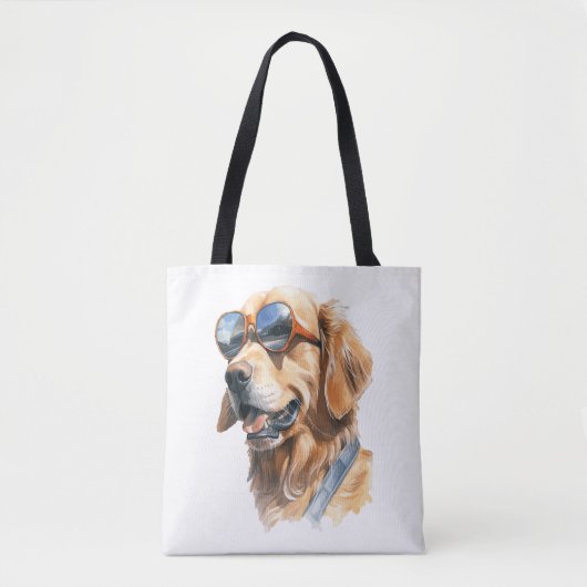 Goldener Retriever mit Sonnenbrille 2 Tasche (Vorderseite)