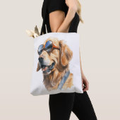 Goldener Retriever mit Sonnenbrille 2 Tasche (Von Nahem)