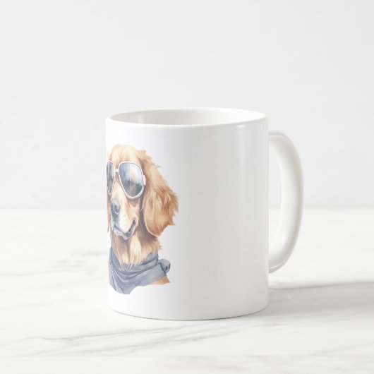 Goldener Retriever mit Sonnenbrille Kaffeetasse (VorderseiteRechts)