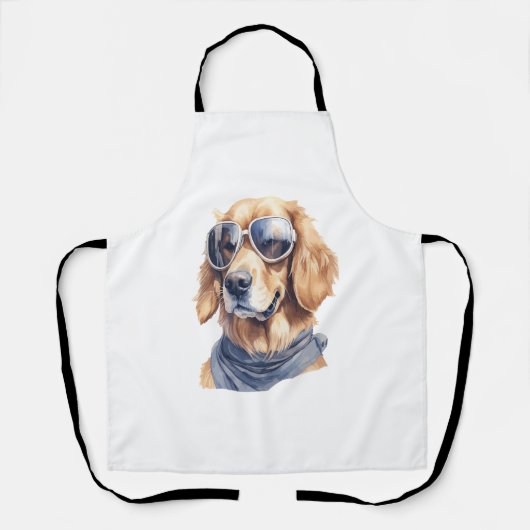 Goldener Retriever mit Sonnenbrille Schürze (Vorderseite)