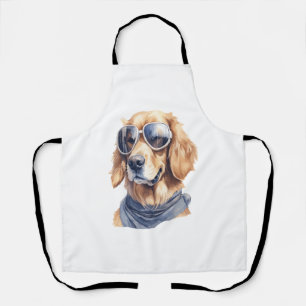 Goldener Retriever mit Sonnenbrille Schürze
