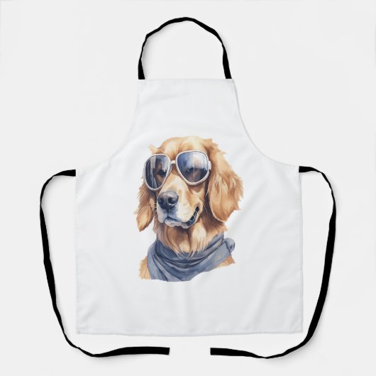 Goldener Retriever mit Sonnenbrille Schürze (Vorderseite)