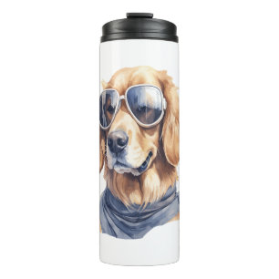 Goldener Retriever mit Sonnenbrille Thermosbecher