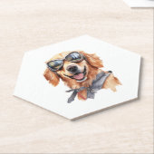 Goldener Retriever mit Sonnenbrille Untersetzer (angewinkelt)
